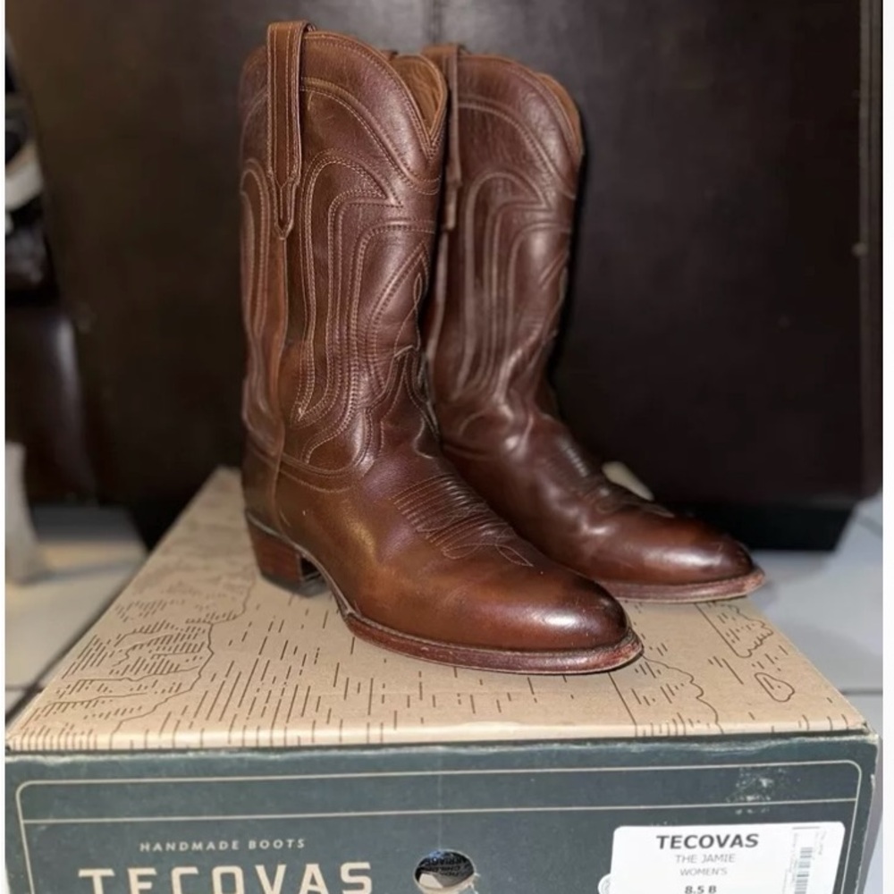Tecovas Jamie Cowboy Boot 8.5 BOVINE SEQUOIA